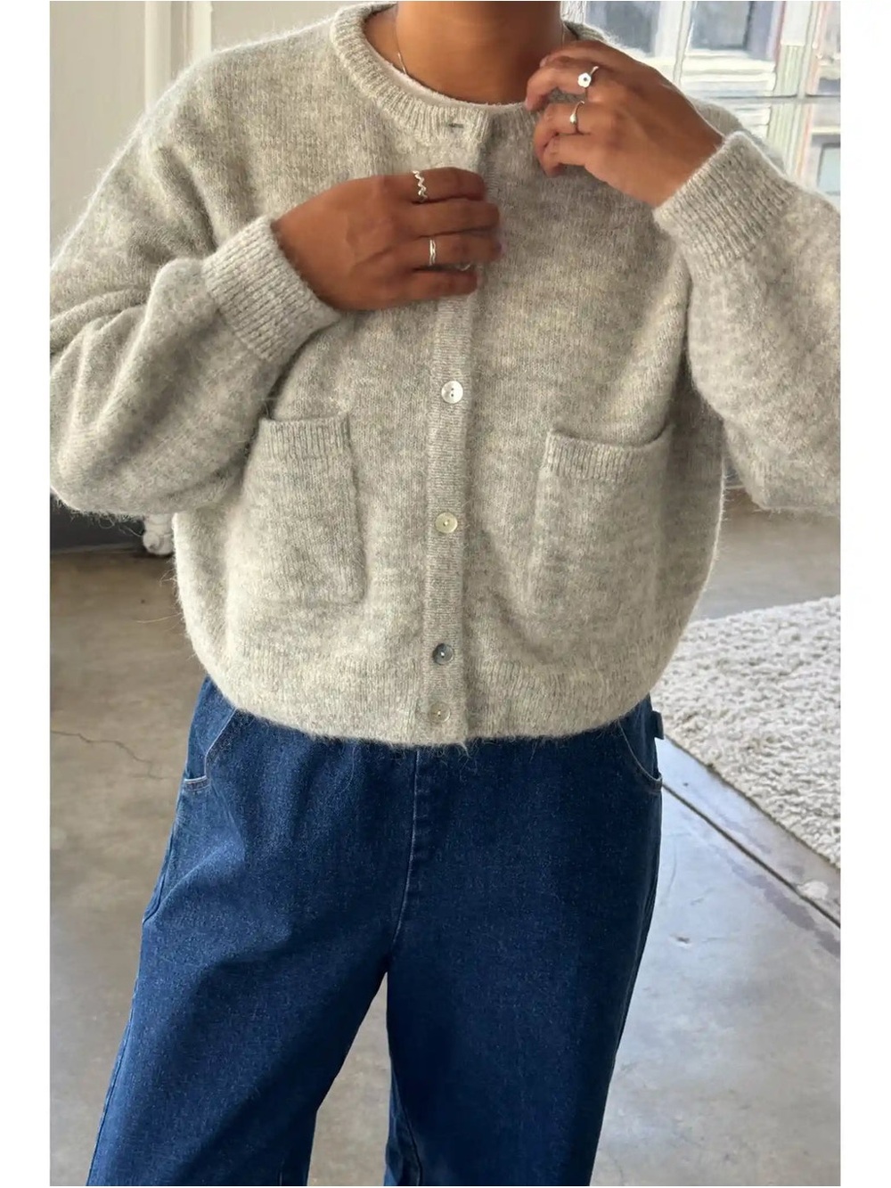 Le Bon Shoppe M/L Amélie Alpaca Cardigan, light grey